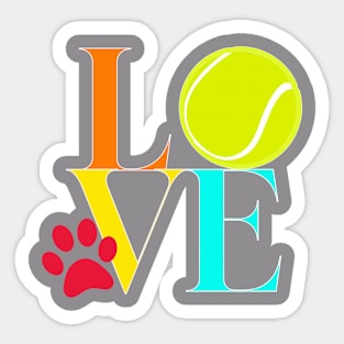 Dogs Love Tennis Balls Sticker